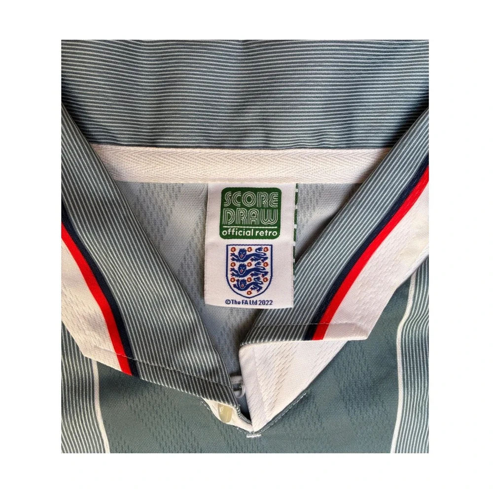 Score Draw England 1996 Retro Away Jersey Indigo Blue Euro 96 Shirt Mens Medium